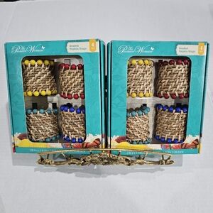 Beaded Rattan Napkin Rings Set of 8 ( 2 Boxes) Pioneer Woman New